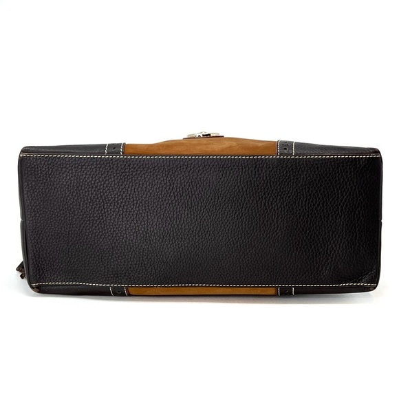 Vintage Dooney & Bourke Medium Domed Satchel Bag Brown Leather Nubuck Zip Top - Picture 6 of 16